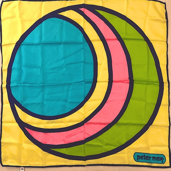 Vintage Peter Max Silk Print Scarf - Picture 1 of 4